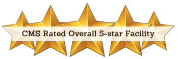 Five gold stars with CMS rating text.